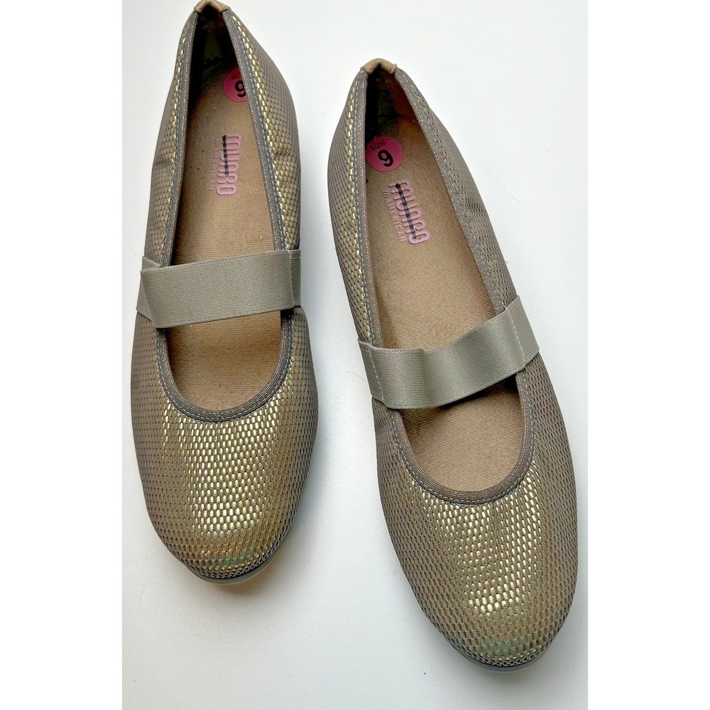 Munro Slip on Comfort Shoes Flats Metallic Gold Women's size 9‎ M